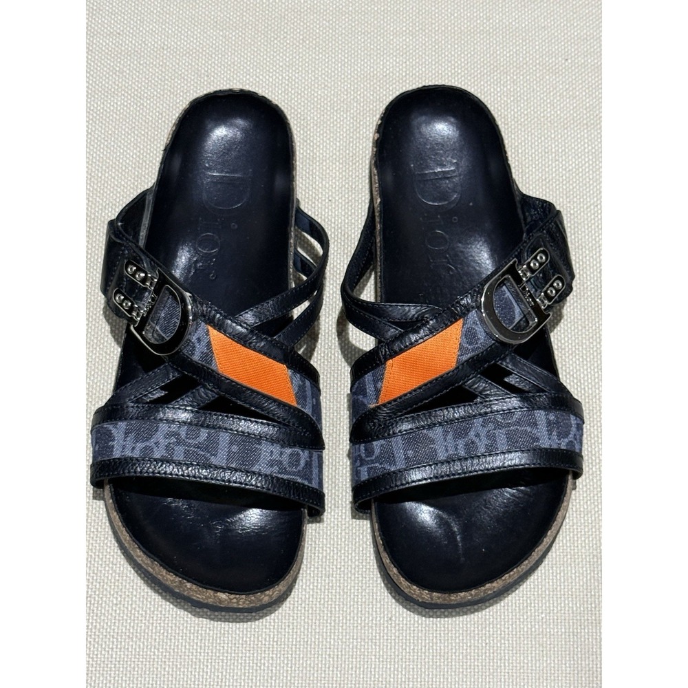 Christian Dior Leather / Denim Sandals Flats Size 39